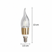 Λάμπα LED E14 Κερί, 12W, Θερμό Φως, 3000Κ, Χρυσό