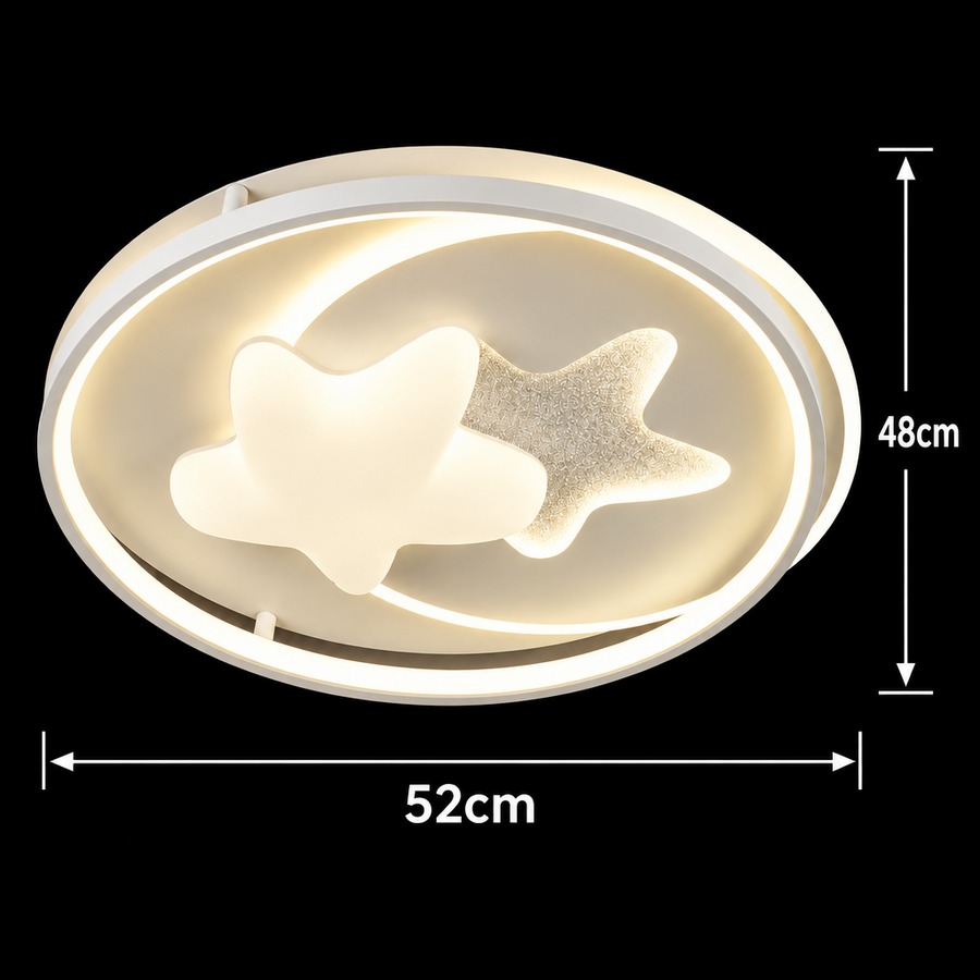 Πολυέλαιος LED με τηλεχειριστήριο ISTARAVSHAN, Shape of Heavenly Bodies, 87W, Ψυχρό/Ζεστό/Ουδέτερο φως, Ρυθμιζόμενο, Λευκό