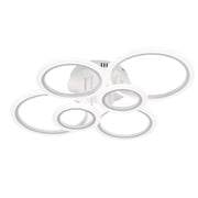 Πολυέλαιος LED με τηλεχειριστήριο BETTY 82W, 6 κύκλοι, κρύο/ζεστό/ουδέτερο φως, ρυθμιζόμενο, λευκό