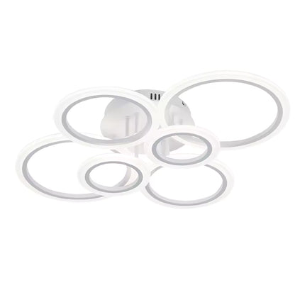 Πολυέλαιος LED με τηλεχειριστήριο BETTY 82W, 6 κύκλοι, κρύο/ζεστό/ουδέτερο φως, ρυθμιζόμενο, λευκό