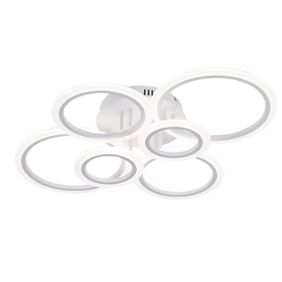 Πολυέλαιος LED με τηλεχειριστήριο BETTY 82W, 6 κύκλοι, κρύο/ζεστό/ουδέτερο φως, ρυθμιζόμενο, λευκό