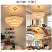 Crystal Chandelier MAJESTIC Regalis 21x E14, Διάμετρος 80cm, Γυαλιστερό Χρυσό, Ρυθμιζόμενο Ύψος