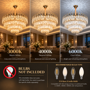 Crystal Chandelier MAJESTIC Regalis 21x E14, Διάμετρος 80cm, Γυαλιστερό Χρυσό, Ρυθμιζόμενο Ύψος