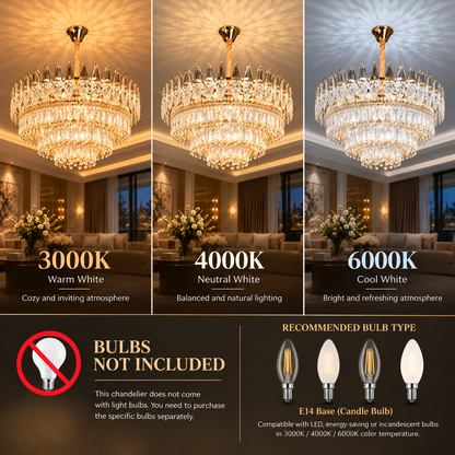 Crystal Chandelier MAJESTIC Regalis 21x E14, Διάμετρος 80cm, Γυαλιστερό Χρυσό, Ρυθμιζόμενο Ύψος
