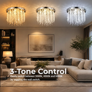 Crystal LED Chandelier LLC215/550WH Στρογγυλός, 29W, Κρύο/Ζεστό/Ουδέτερο φως, Κρύσταλλο, Χρυσό
