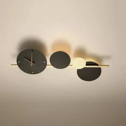 Εφαρμόστε LED Bryson 18W Ενσωματωμένο Black Gold Clock