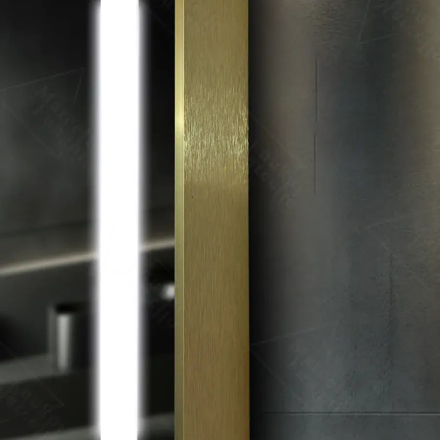 Mirror LED ορθογώνιο 75x90cm Verite Royale Gold Motionglow Marcello Dimable Clock Discosting System
