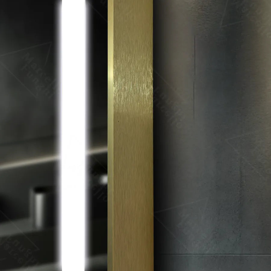 Mirror LED ορθογώνιο 60x80cm Verite Royale Gold Motionglow Marcello Dimable Clock Disrosting System