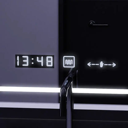 Mirror LED ορθογώνιο 90x60cm σόλα SENSER SENSTOR SYSTER SYSTER MARCELLO CLOCK & Θερμόμετρο