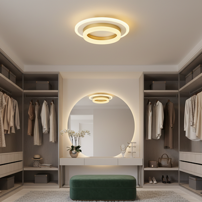 Πολυέλαιος LED SOLENA ROTONDA 21W, Διάμετρος 25cm, Κρύο/Ζεστό/Ουδέτερο φως, Χρυσό Λευκό