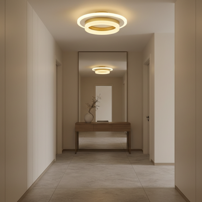 Πολυέλαιος LED SOLENA ROTONDA 21W, Διάμετρος 25cm, Κρύο/Ζεστό/Ουδέτερο φως, Χρυσό Λευκό