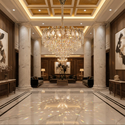 VELVET Crystal Chandelier Eleganza, 12xE14, D60 cm, Χρυσό, Ρυθμιζόμενο Ύψος, Μέταλλο και Κρύσταλλο