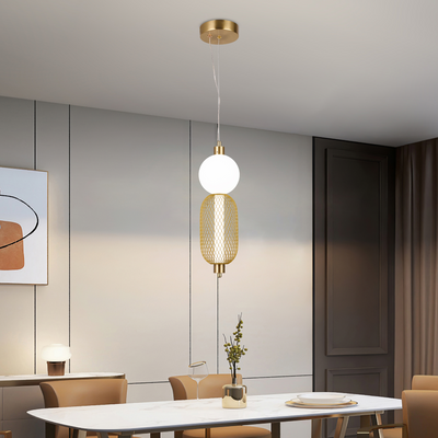 Κρεμαστός πολυέλαιος LED LM550/2GD, 11W, Φως 3000/4000/6000K, Χρυσός, Ρυθμιζόμενο ύψος