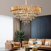VERSAILLES Supremo Crystal Chandelier, CC900/800GD, 12xE14, Διάμετρος 80cm, Γυαλιστερό Χρυσό, Ρυθμιζόμενο Ύψος, Μέταλλο και Κρύσταλλο