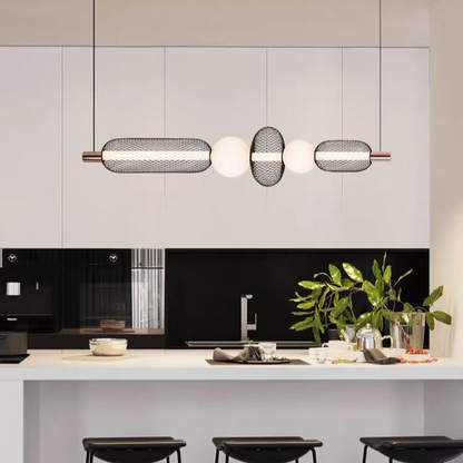 Κρεμαστός πολυέλαιος LED LM551/5BK, 28W, Light 3000/4000/6000K, Μαύρος, Ρυθμιζόμενο ύψος