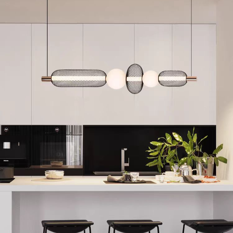 Κρεμαστός πολυέλαιος LED LM551/5BK, 28W, Light 3000/4000/6000K, Μαύρος, Ρυθμιζόμενο ύψος