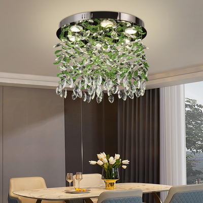 Crystal LED Chandelier LLC211/550GN Στρογγυλός, 29W, Κρύο/Ζεστό/Ουδέτερο φως, Πράσινοι Κρύσταλλοι, Γυαλιστερό χρώμιο