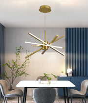 Πολυέλαιος LED με Τηλεχειριστήριο LT176/5GD, 69W, 5 Στοιχεία, Κρύο/Ζεστό/Ουδέτερο φως 3000K/4000K/6000K, Ρυθμιζόμενο, Χρυσό, Ρυθμιζόμενο ύψος, Μέταλλο και Ακρυλικό