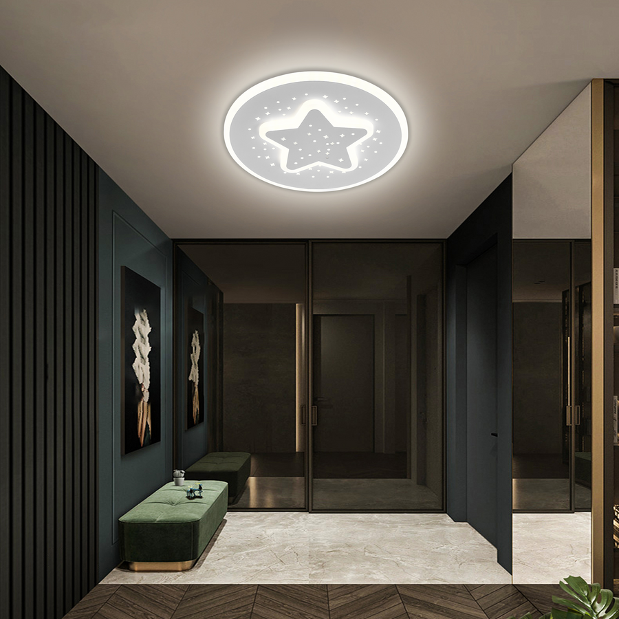 Πολυέλαιος GUARENA LED, 18W, Κρύο/Ζεστό/Ουδέτερο φως, Λευκό