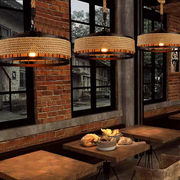 Vintage Πολυέλαιος LV300/300BK, 1xE27, Rustic Barn, String and Metal, 150cm, Μαύρο