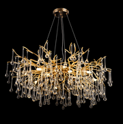 Crystal πολυέλαιος Waltz Rhapsody, 9x G9, χρυσός, 60cm, ρυθμιζόμενο ύψος