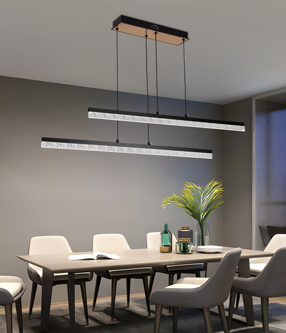 Κρεμαστός ακρυλικός πολυέλαιος LED LT181/2BK, 37W, Light 3000/4000/6000K, Μαύρος, Ρυθμιζόμενο Ύψος