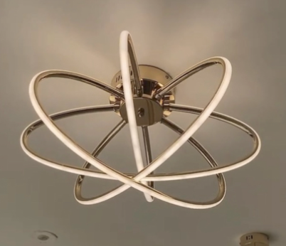 Πολυέλαιος LED με Τηλεχειριστήριο MARIA, 6 Στοιχείων, 63W, Θερμό/Ψυχρό/Ουδέτερο φως, Ρυθμιζόμενο, Χρυσό