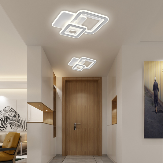 LED LED τετράγωνο, 34W, 3 τετράγωνα, κρύο/ζεστό/ουδέτερο φως, λευκό