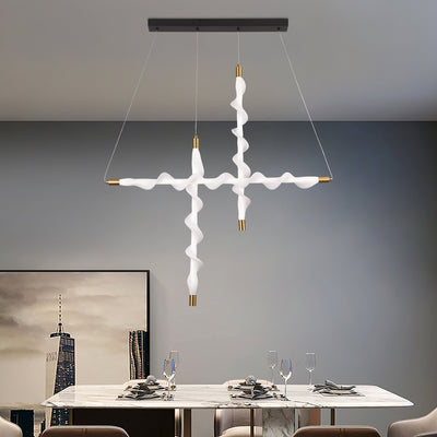 Κρεμαστός ακρυλικός πολυέλαιος LED LT761/3GD, Φως 3000/4000/6000K, Λευκός, Ρυθμιζόμενο ύψος