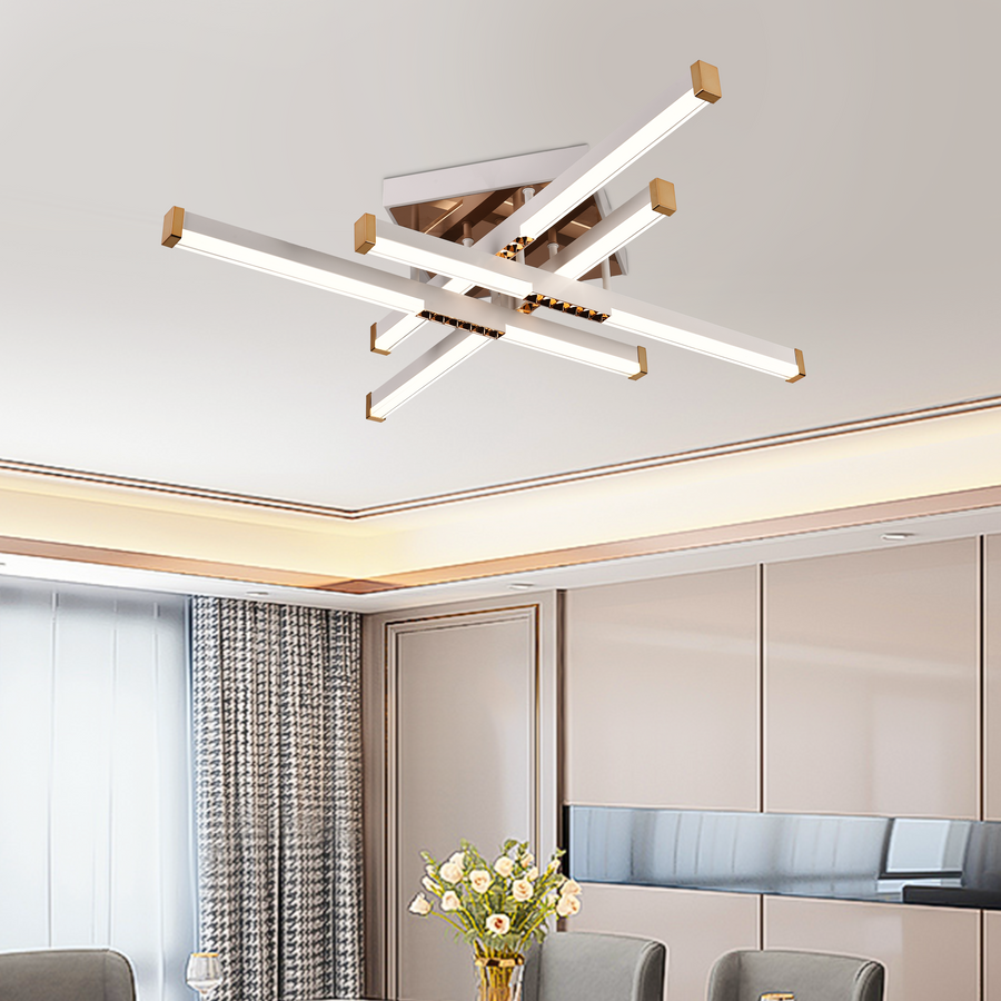 Πολυέλαιος LED με Τηλεχειριστήριο LT178/4WH, 54W, 4 Στοιχεία, Κρύο/Ζεστό/Ουδέτερο φως, Ρυθμιζόμενο, Λευκό