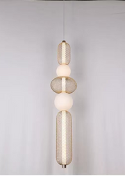 Κρεμαστός πολυέλαιος LED LM551/5GD, 28W, Φως 3000/4000/6000K, Χρυσός, Ρυθμιζόμενο ύψος