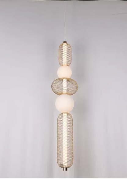 Κρεμαστός πολυέλαιος LED LM551/5GD, 28W, Φως 3000/4000/6000K, Χρυσός, Ρυθμιζόμενο ύψος