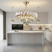 Κρυστάλλινος πολυέλαιος VERSAILLES Nobile 5xE14, Διάμετρος 40cm, Γυαλιστερό χρυσό και λευκό