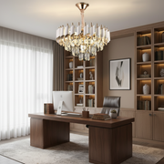 Κρυστάλλινος πολυέλαιος VERSAILLES Nobile 5xE14, Διάμετρος 40cm, Γυαλιστερό χρυσό και λευκό