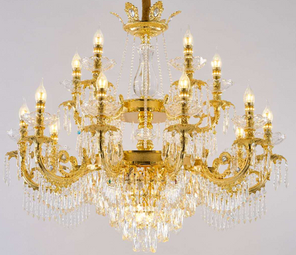 Crystal Chandelier Regalis 11x E14, Διάμετρος 85cm, Γυαλιστερό Χρυσό, Ρυθμιζόμενο Ύψος, Μέταλλο και Κρύσταλλο