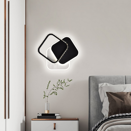 LED LED LED Prismiq, 34W, 3 τετράγωνα, κρύο/ζεστό/ουδέτερο φως, μαύρο