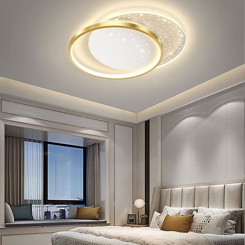 LED Lust με τηλεχειριστήριο Lunaro Lucenta, 110W, 2 κύκλοι, κρύο/ζεστό/ουδέτερο φως, ασταθές, χρυσό