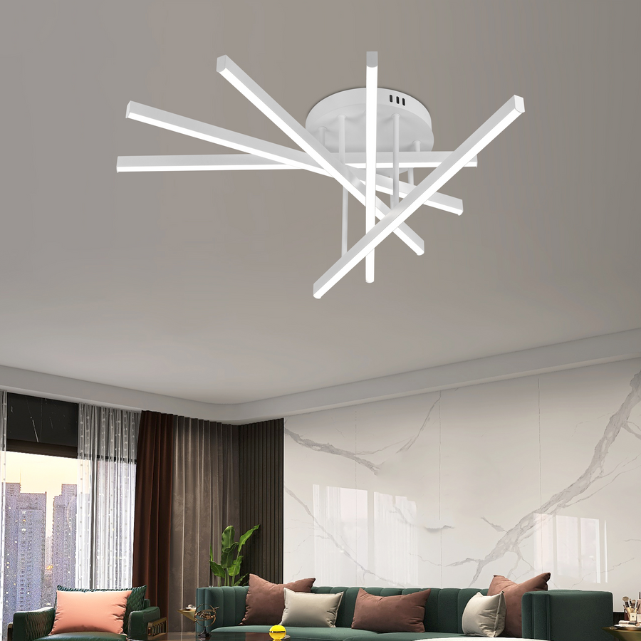 Πολυέλαιος LED τηλεχειριστηρίου GIO, 65W, 5 στοιχείων, κρύο/ψυχρό/ουδέτερο φως, ρυθμιζόμενο, λευκό