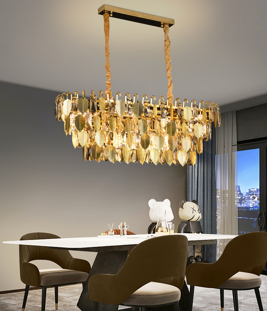 Πολυέλαιος Crystal Windsor Elegance 6x E14, διάμετρος 49cm, γυαλιστερό χρυσό, ρυθμιζόμενο ύψος