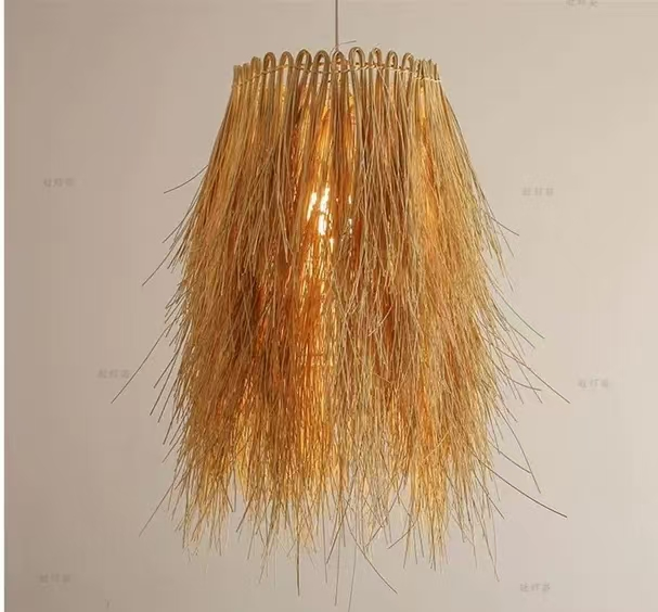 Vintage Ψάθινο Πολυέλαιος LV812, 1xE27, Ρουστίκ, 150 εκ.