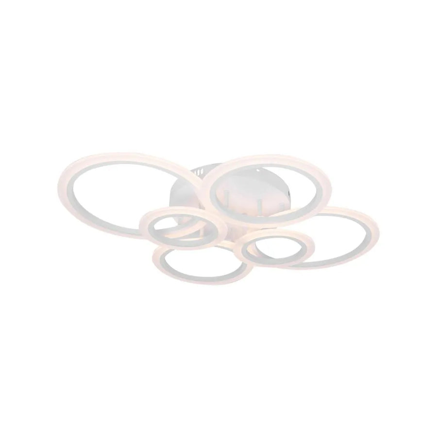 LED πολυέλαιος με τηλεχειριστήριο Betty, 82W, 6 κύκλοι, κρύο/ζεστό/ουδέτερο φως, ασταθές, λευκό