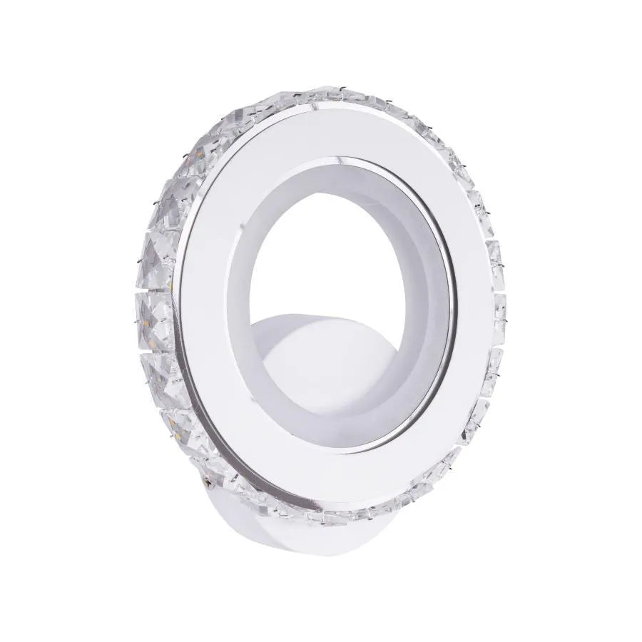 Εφαρμόστε LED Borandis 20W, White με χρώμιο, ακρυλικό και κρύσταλλο, κρύο/ζεστό/ουδέτερο φως