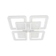 LED πολυέλαιος με τηλεχειριστήριο σουσάμι, 77W, 4 τετράγωνα, κρύο/ζεστό/ουδέτερο φως, ασταθές, λευκό