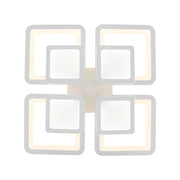 LED πολυέλαιος με τηλεχειριστήριο σουσάμι, 77W, 4 τετράγωνα, κρύο/ζεστό/ουδέτερο φως, ασταθές, λευκό