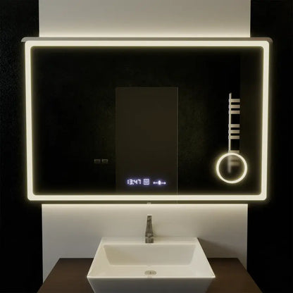 Mirror LED ορθογώνιο 120x80cm Souverain Motionglow Marcello Αποστολικό Σύστημα Ρολόι & Dimable Cosmetic Terometer