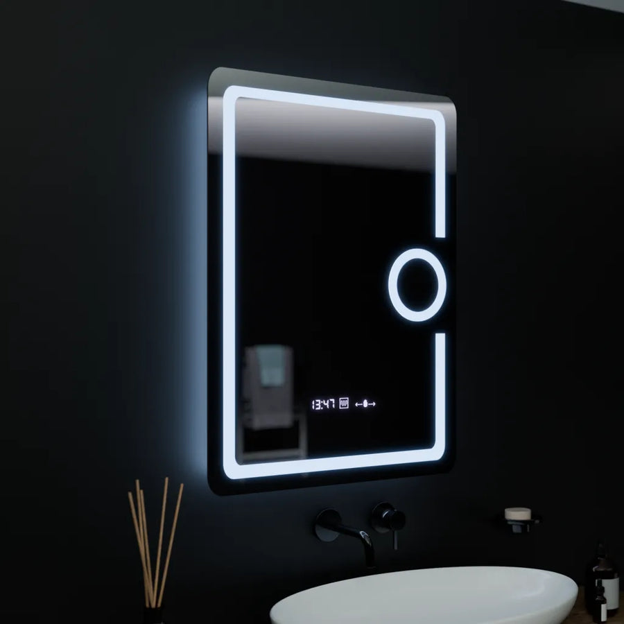 Mirror LED ορθογώνιο 60x80cm Eclat Motionglow Marcello System Defrosting System Thermometer & Clock Cosmetics Dimable