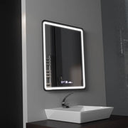 Mirror LED Touch Favola System Decrosting Neagra Clock and Therement 75x90 CM Marcello Funghi Collection