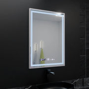 Mirror LED ορθογώνιο 60x80cm Verite Imperial Silver Motion Glow Marcello Dishantic Clock Defrition System