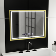 LED ορθογώνιο LED Mirror 80x60cm Crystallo Motionglow Marcello Dimable Clock Disrosting System