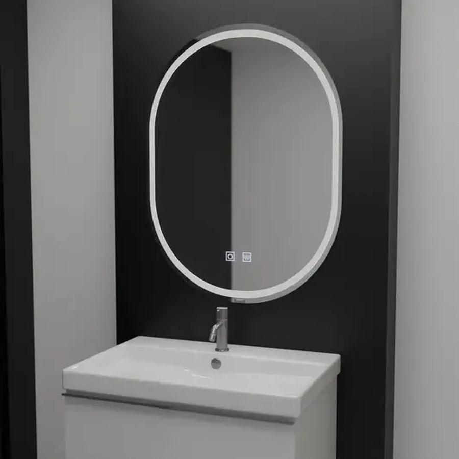 Mirror LED Oval 60x80cm Velara Touch Dimable System Dismantling System
